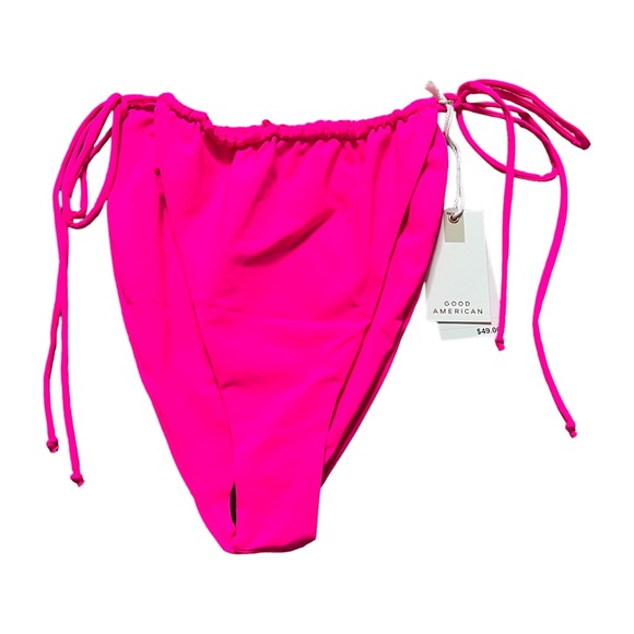 Good American Tiny Ties Bikini Bottom 5 2XL Women’s Hot Pink NWT GSW0151. - Picture 2 of 6